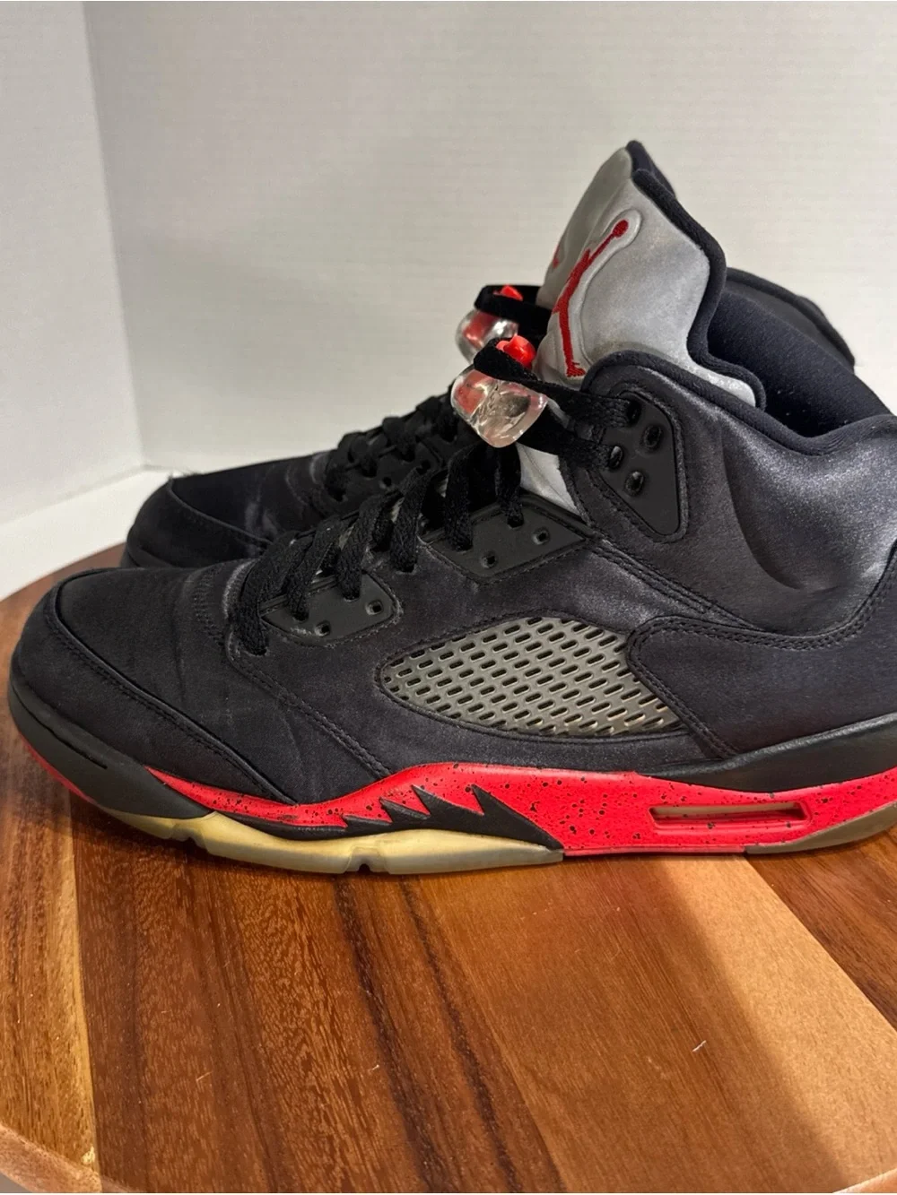 Air Jordan 5 Retro Satin Bred Black Red High Top Sneakers Men’s Size 10.5